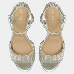 ALDO Platform Heels^Alluring Silver