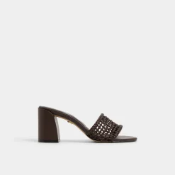 ALDO Mules|Block Heels^Beachdate Dark Brown
