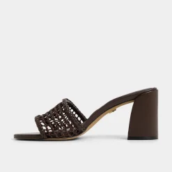 ALDO Mules|Block Heels^Beachdate Dark Brown