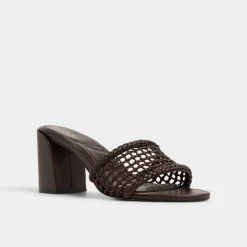 ALDO Mules|Block Heels^Beachdate Dark Brown