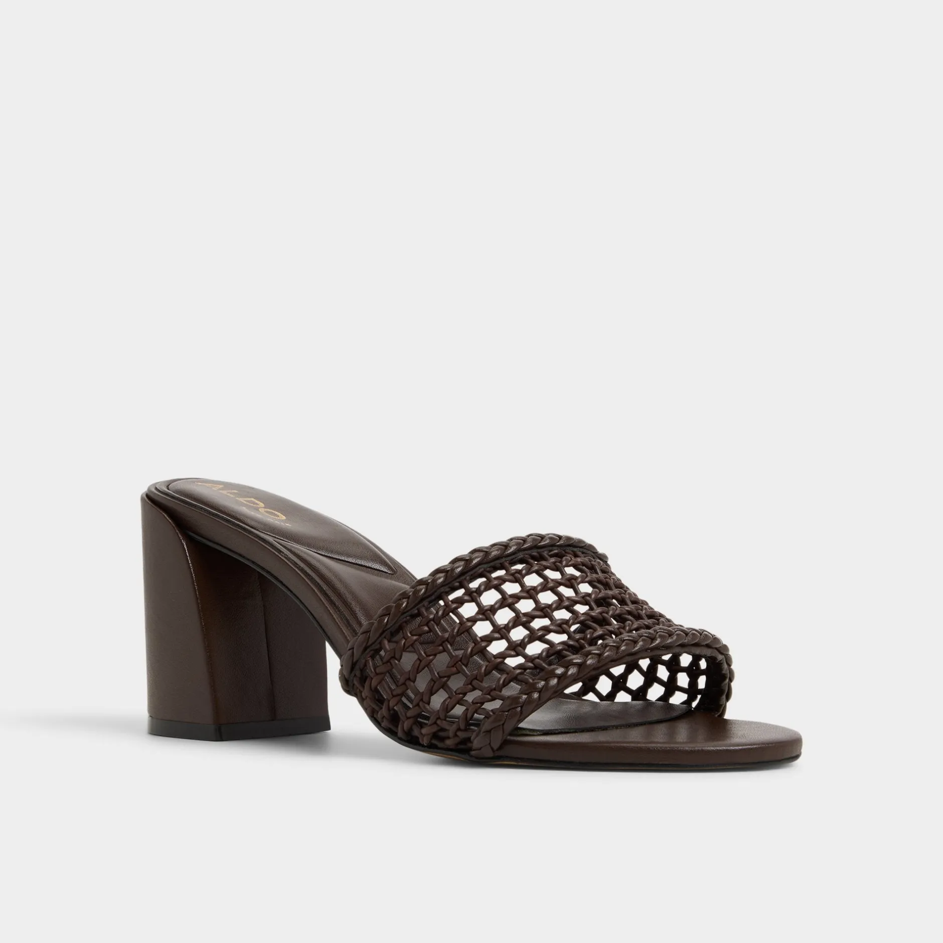 ALDO Mules|Block Heels^Beachdate Dark Brown