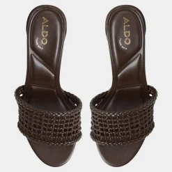 ALDO Mules|Block Heels^Beachdate Dark Brown