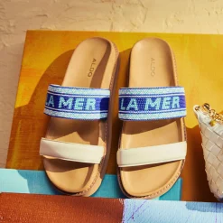 ALDO Flat Sandals^Beachvacay White/Blue