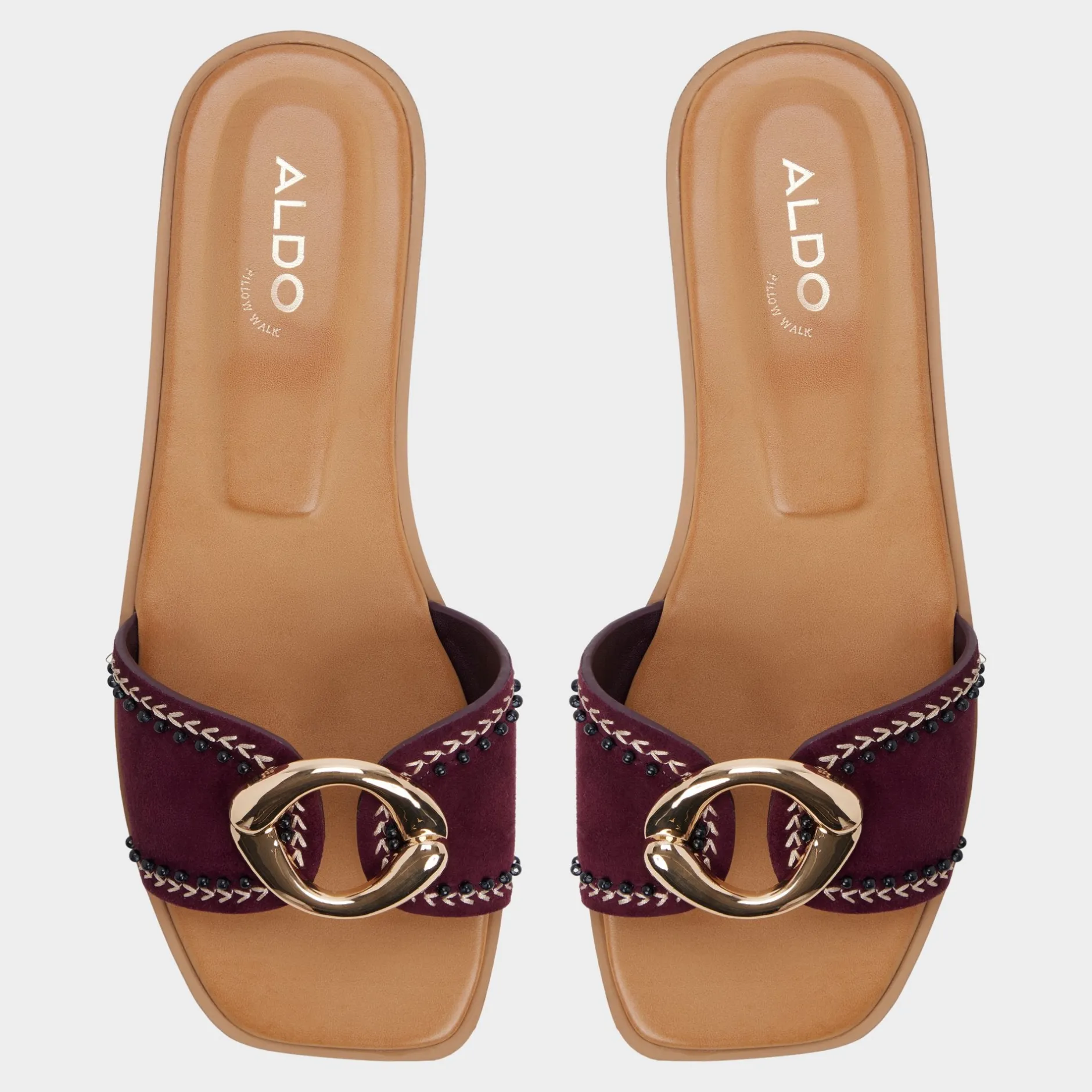 ALDO Flat Sandals^Biggin Bordo
