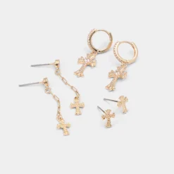 ALDO Earrings^Eclipsse Gold/Clear Multi