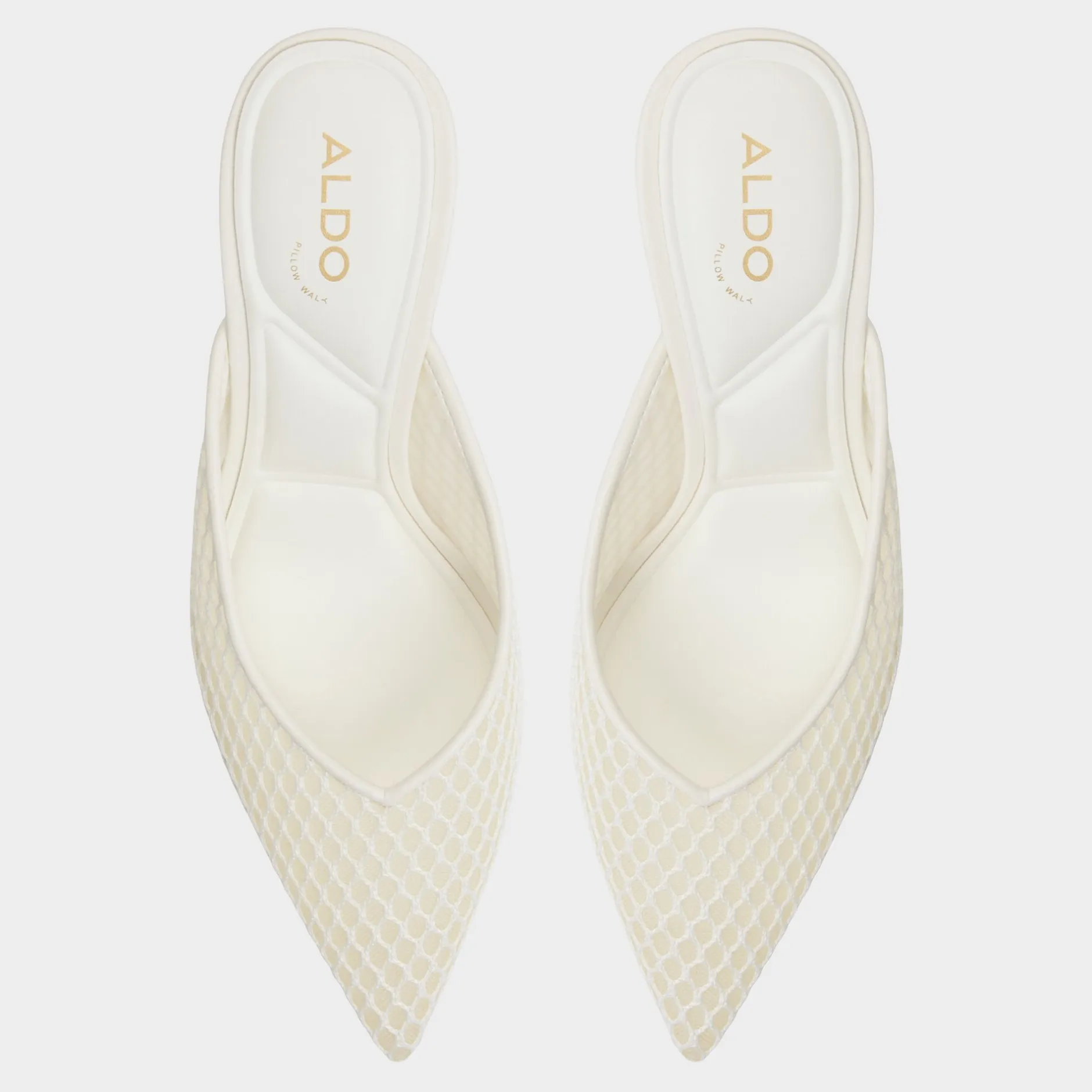 ALDO Mules|Kitten Heels^Gamilia Open White