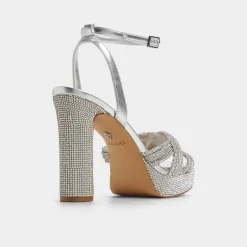 ALDO Platform Heels^Shimma Silver