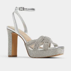 ALDO Platform Heels^Shimma Silver