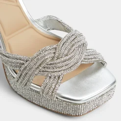 ALDO Platform Heels^Shimma Silver