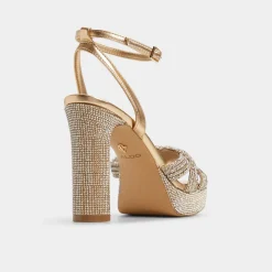 ALDO Platform Heels^Shimma Gold