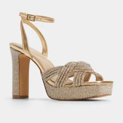 ALDO Platform Heels^Shimma Gold
