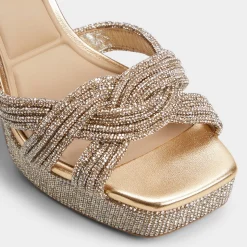 ALDO Platform Heels^Shimma Gold