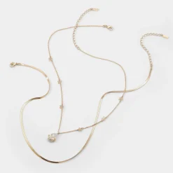 ALDO Necklaces^Teardrop Gold/clear multi